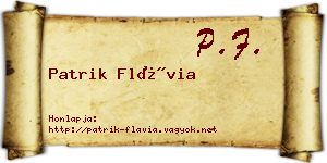 Patrik Flávia névjegykártya
